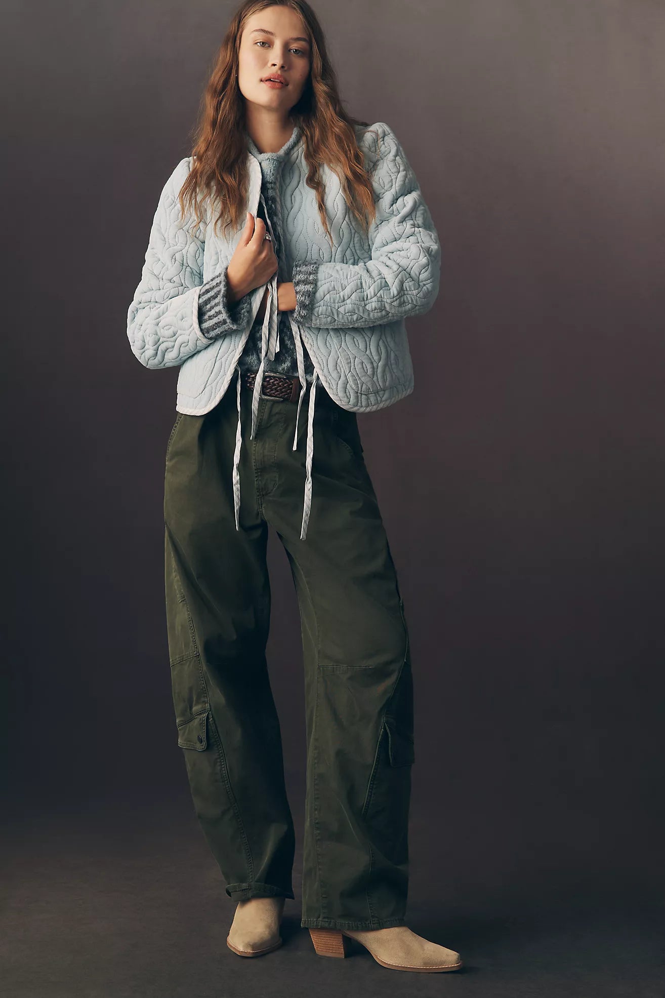 Forever That Girl Quilted Velvet Tie-Front Jacket
