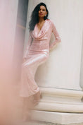 Load image into Gallery viewer, Bardot Lorel Long-Sleeve Cowl-Neck Sequin Midi Dress

