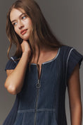 Load image into Gallery viewer, Pilcro Cap-Sleeve Denim Swing Mini Dress
