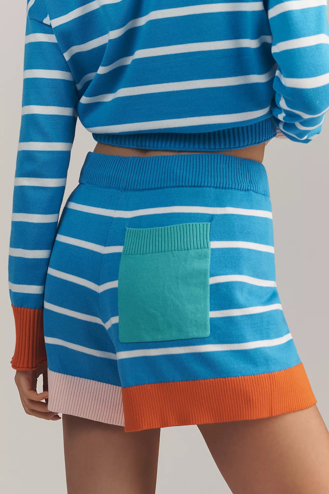 Sundry French Stripe Drawstring Shorts