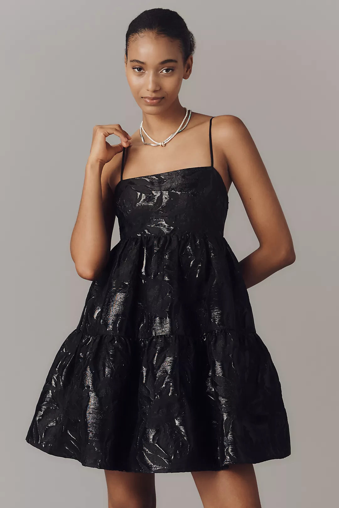 Endless Rose Square-Neck Babydoll Mini Dress