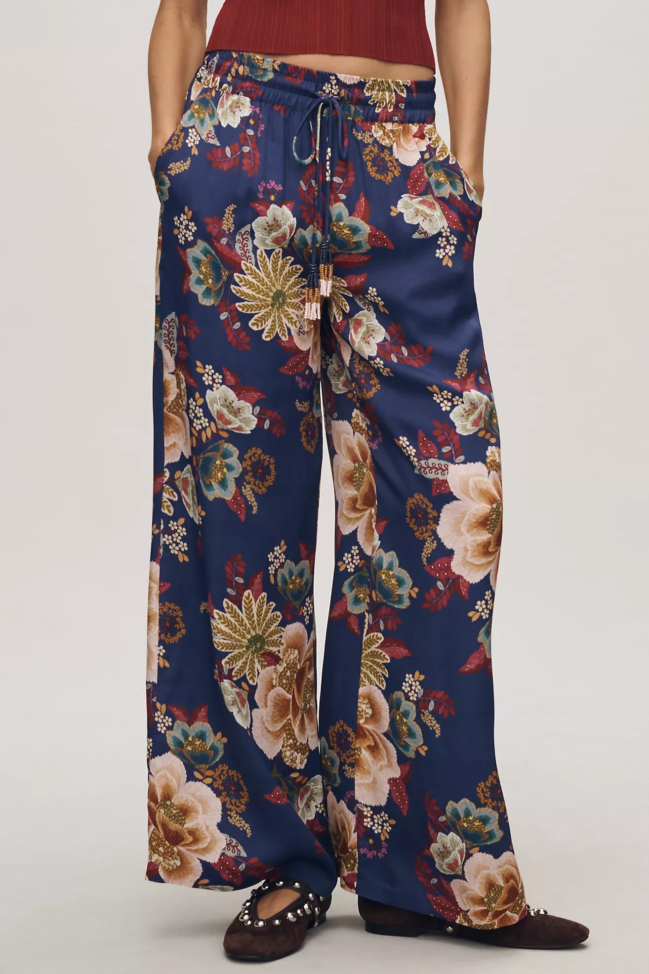 Farm Rio x Anthropologie Floral Wide Leg Pants