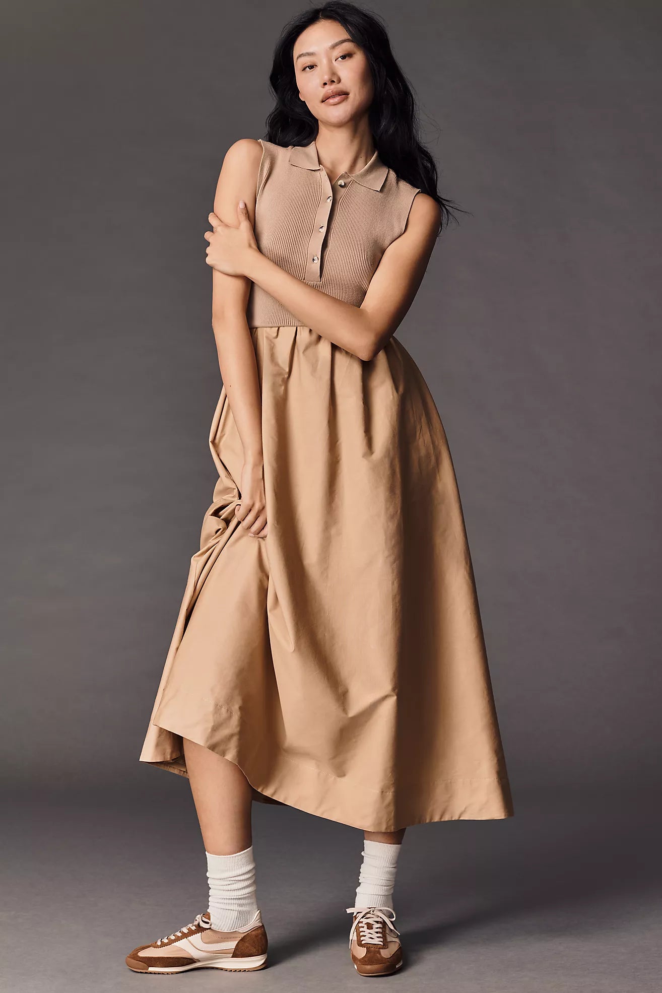 The Thea Twofer Polo Collar Sleeveless Dress