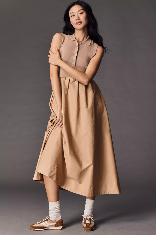 The Thea Twofer Polo Collar Sleeveless Dress