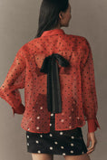 Load image into Gallery viewer, Maeve Sheer Organza Long-Sleeve Buttondown Shirt
