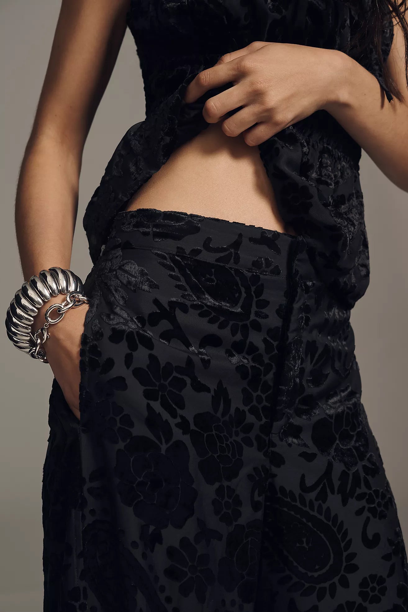 By Anthropologie Velvet Novelty Burnout Pants