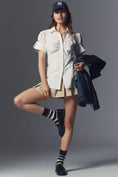 Load image into Gallery viewer, Maeve French-Cuffed Short-Sleeve Buttondown Blouse
