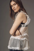 Load image into Gallery viewer, By Anthropologie Sheer Ruffled Tulle Tank
