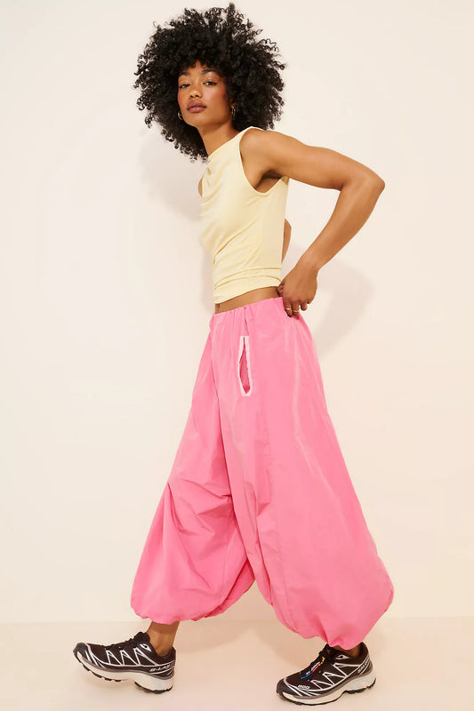Maeve Bubble-Leg High-Rise Chino Pants