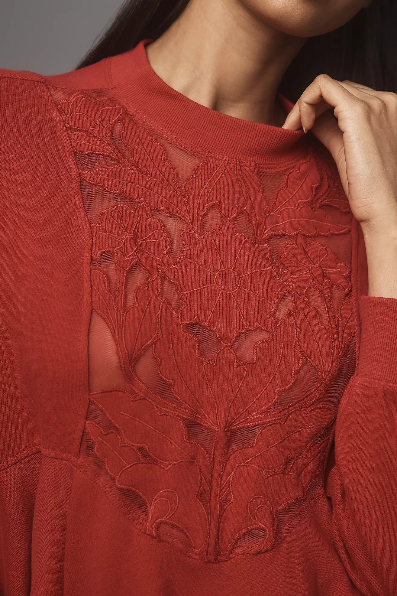 By Anthropologie Cutwork Swing Top