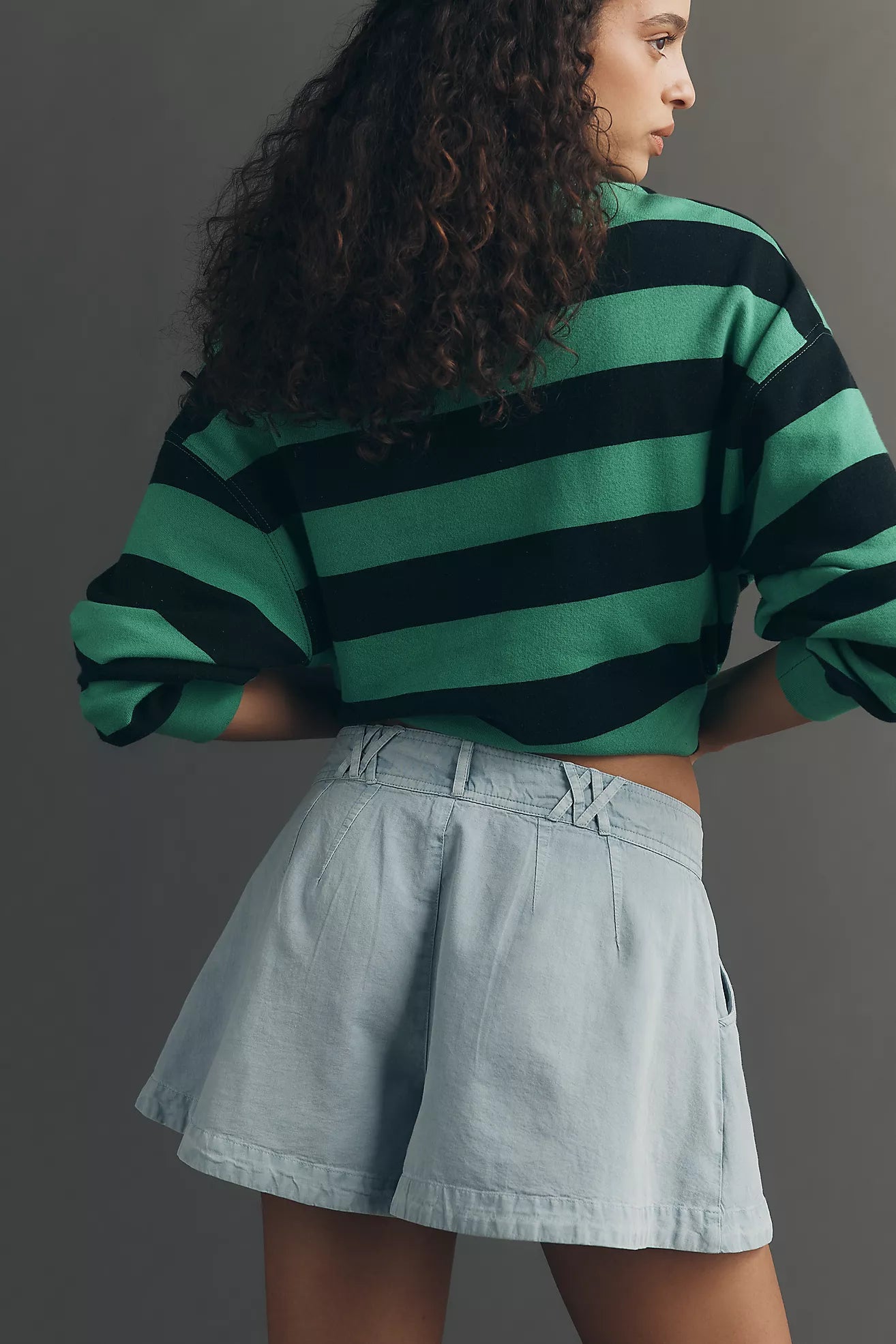 By Anthropologie Tie-Waist Denim Shorts