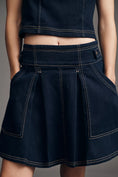 Load image into Gallery viewer, By Anthropologie Seamed Denim Mini Skirt
