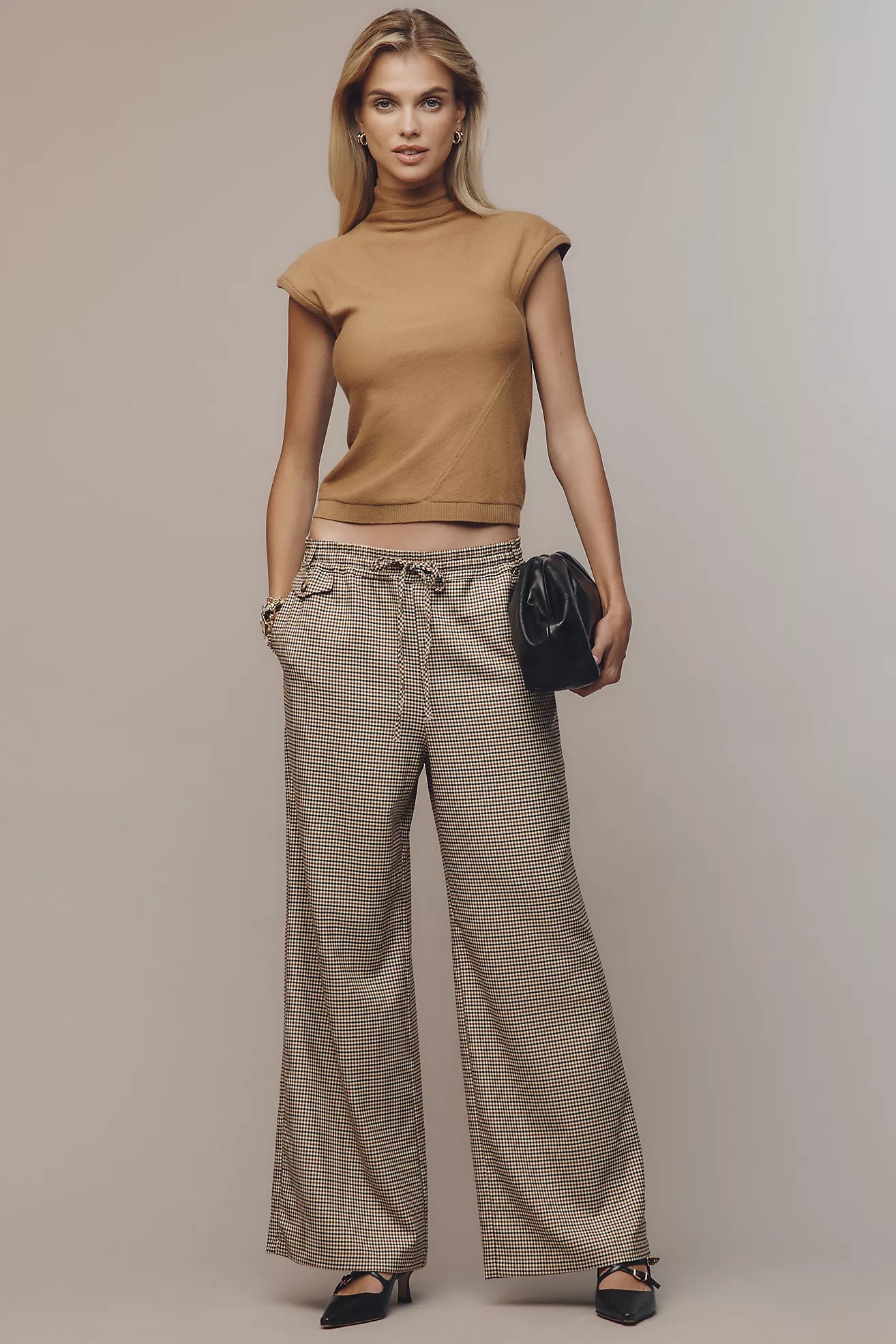 The Brooklin Tie-Front Menswear Pull-On Pants by Maeve