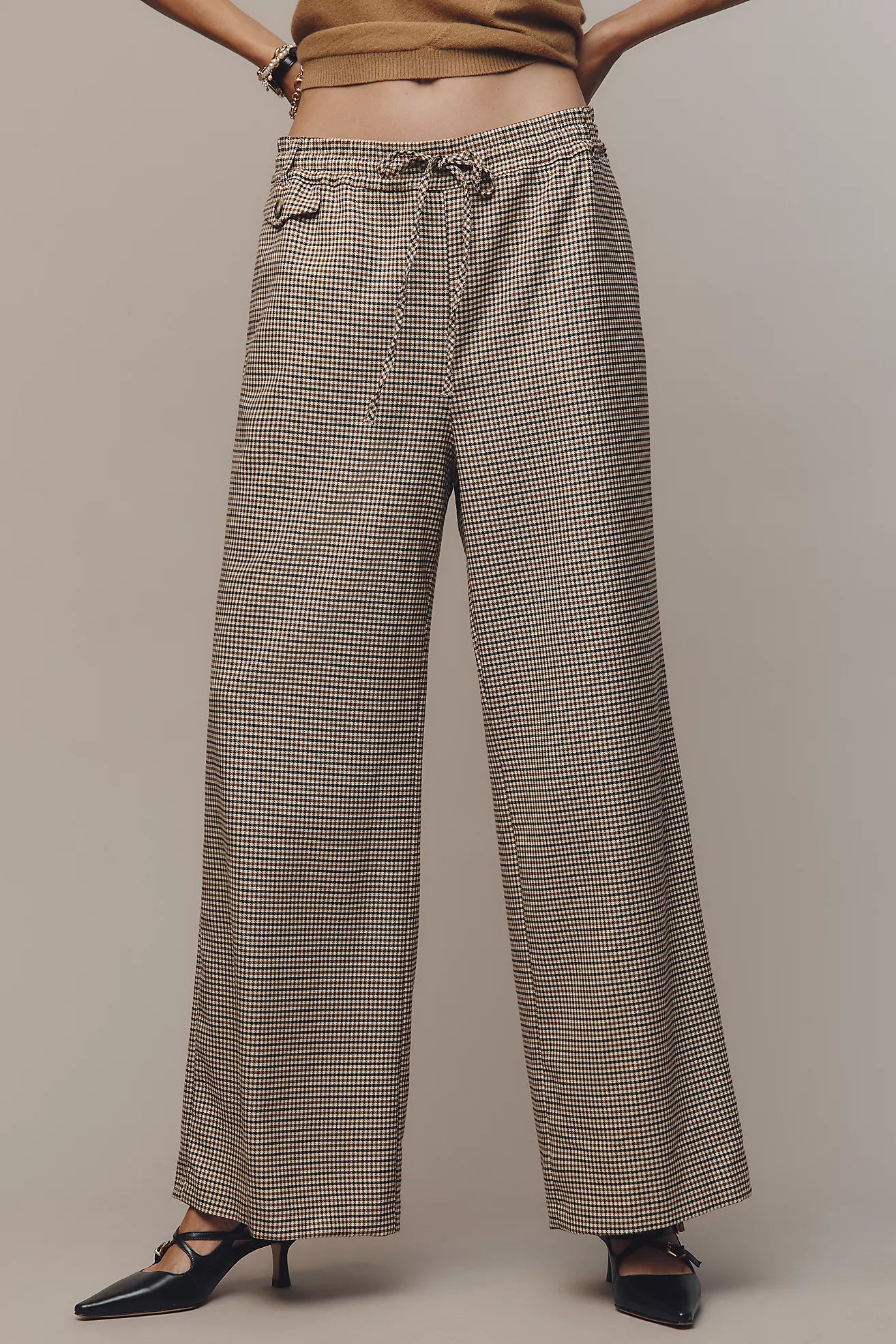 The Brooklin Tie-Front Menswear Pull-On Pants by Maeve