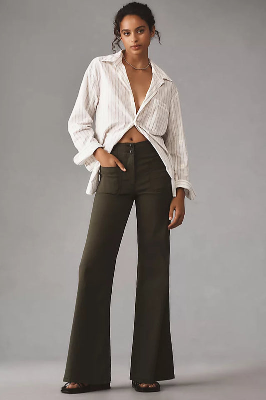 The Junie High-Rise Flare Pants by Maeve: Magic Fabric Edition