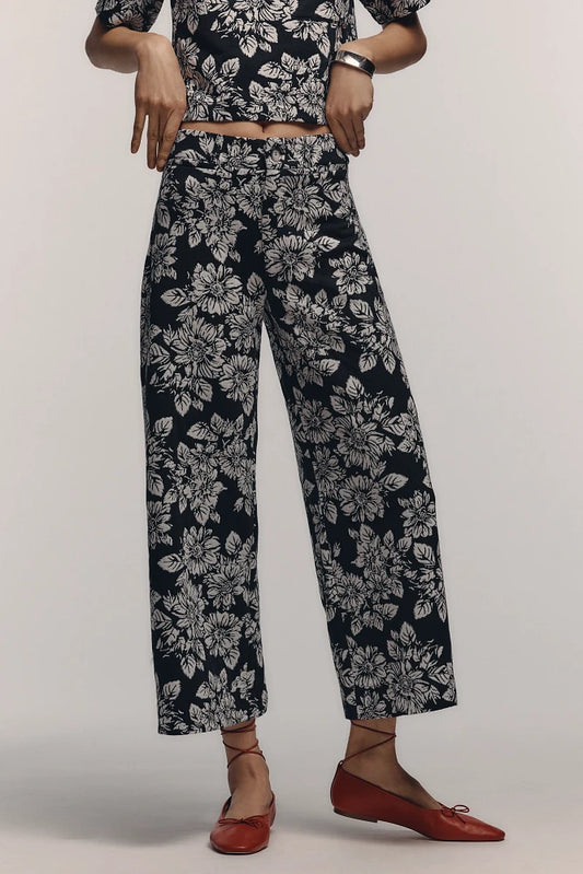 The Ettie High-Rise Crop Wide-Leg Pants by Maeve: Knit Edition