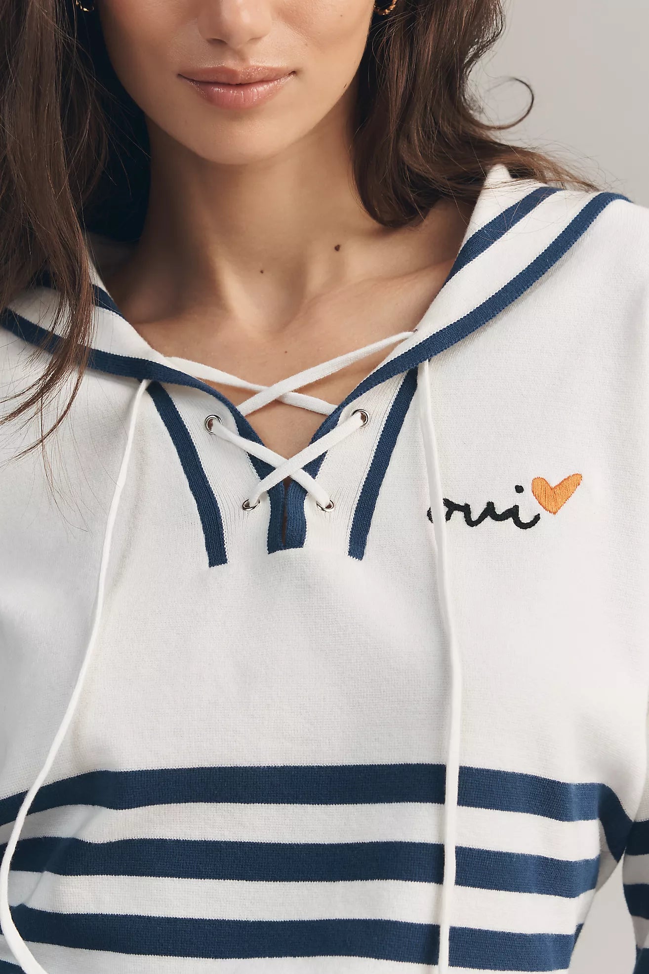Sundry Lace-Up Long-Sleeve Pullover