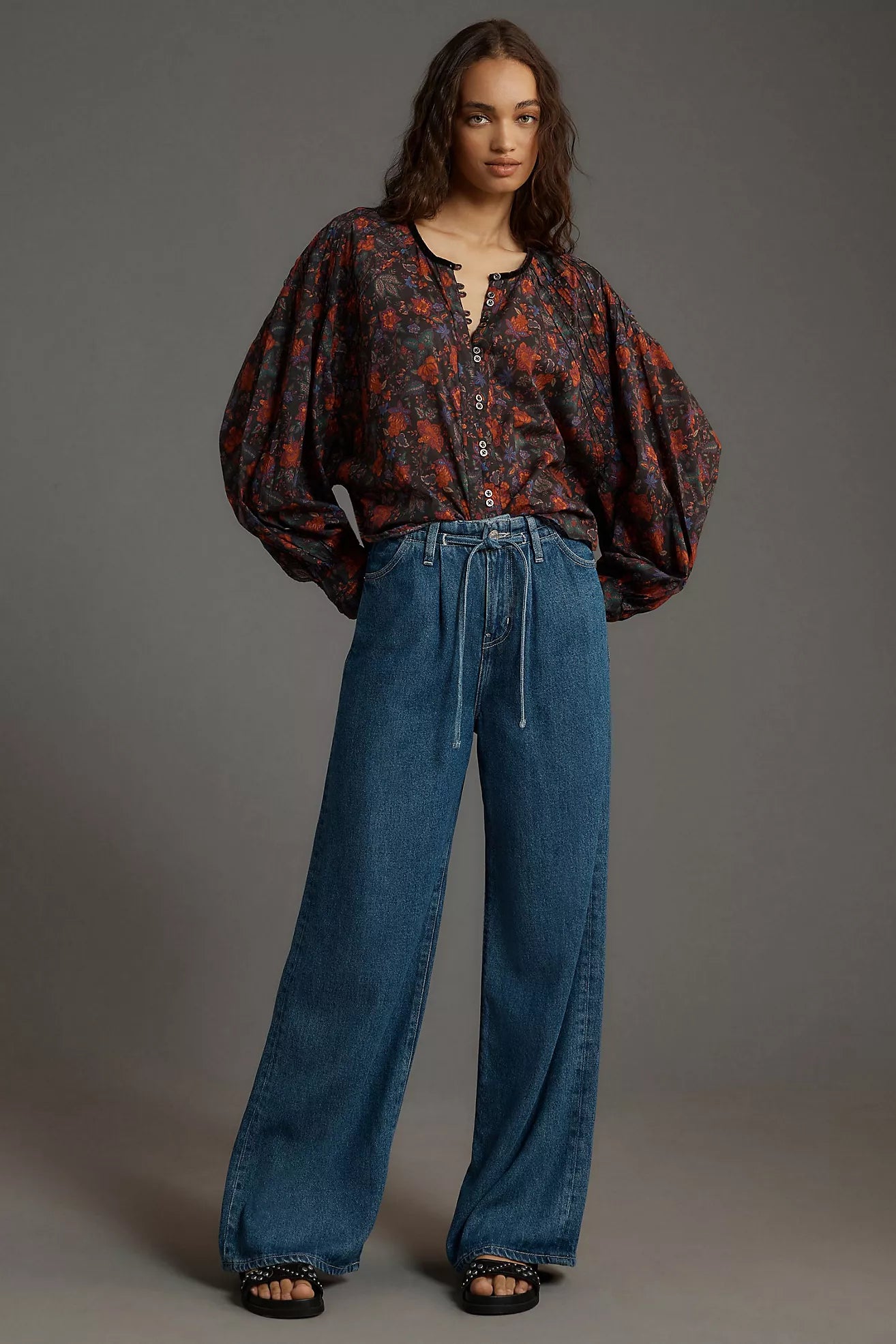 The Sidney Batwing Blouse: Button Loop Edition by Pilcro-EUC