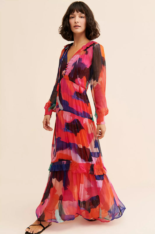 The Marais Printed Tiered Maxi Dress