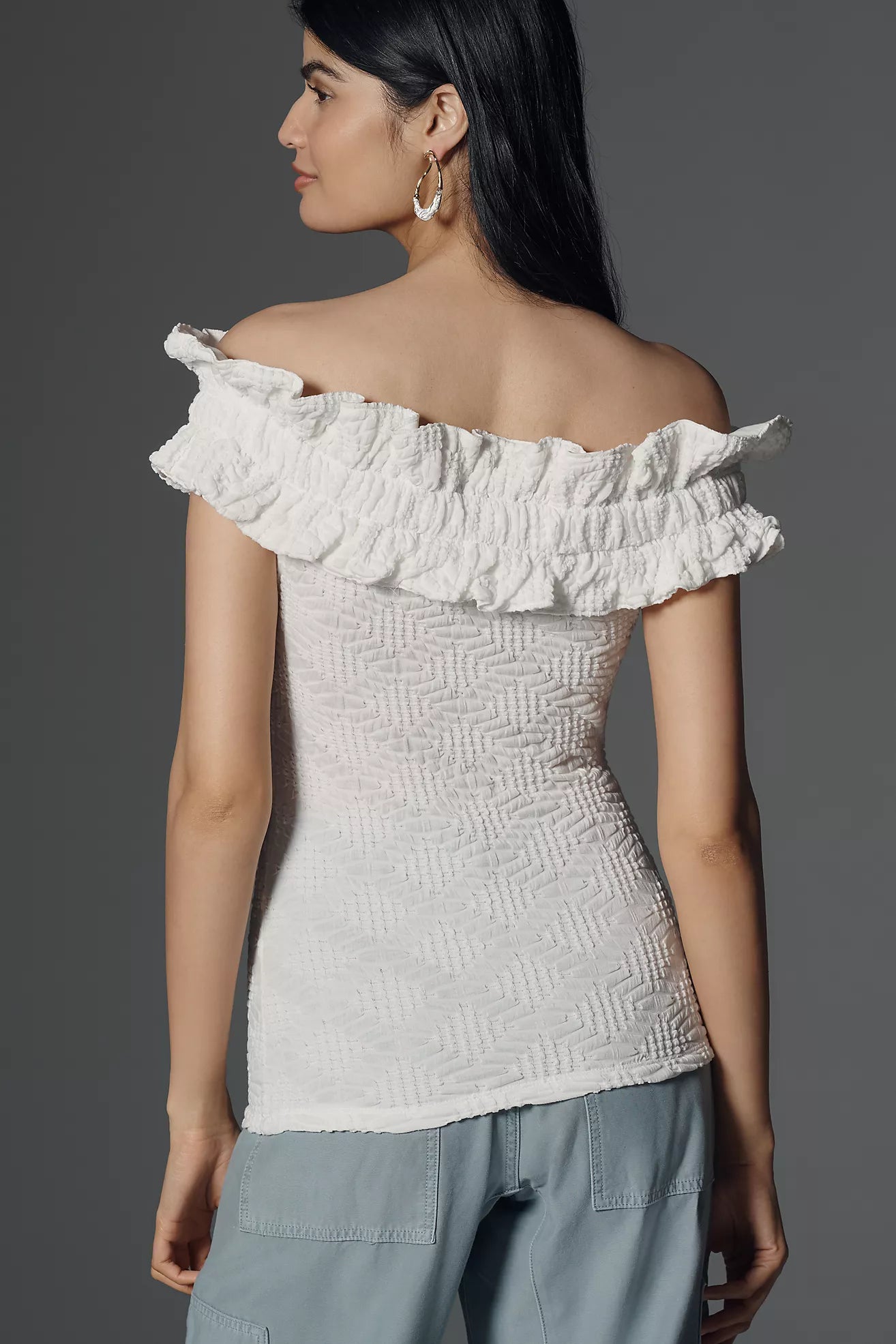 Maeve Off-The-Shoulder Ruffle Top