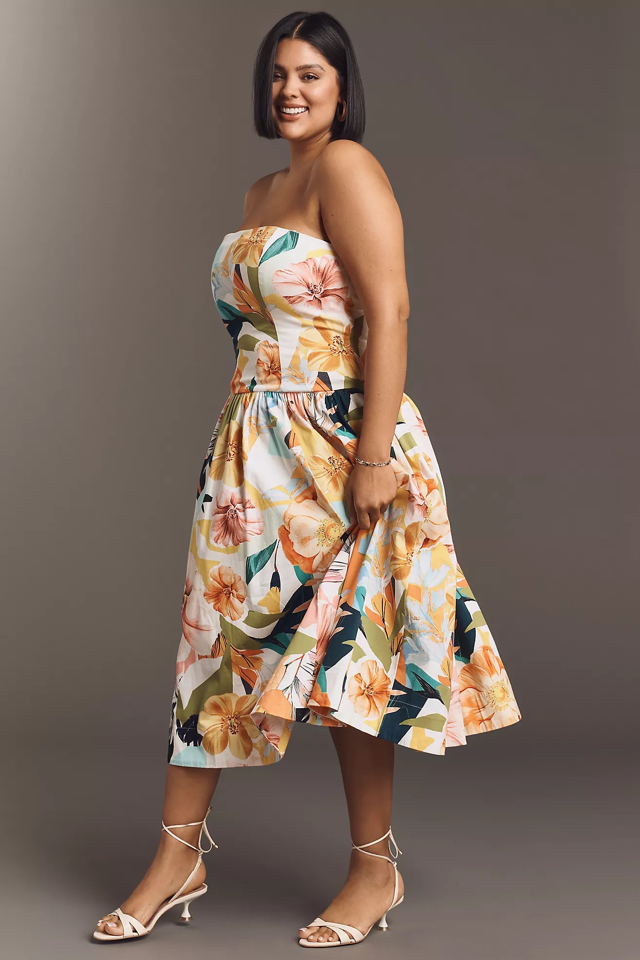 By Anthropologie Drop-Waist Midi Dress