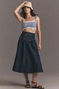 Load image into Gallery viewer, Pilcro Lace-Up Drop Waist Denim Midi Skirt
