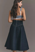 Load image into Gallery viewer, Pilcro Lace-Up Drop Waist Denim Midi Skirt
