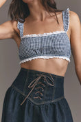 Load image into Gallery viewer, Pilcro Lace-Up Drop Waist Denim Midi Skirt
