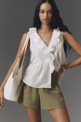 Load image into Gallery viewer, By Anthropologie Sleeveless Pintuck Ruffle Blouse
