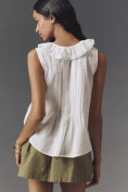 Load image into Gallery viewer, By Anthropologie Sleeveless Pintuck Ruffle Blouse
