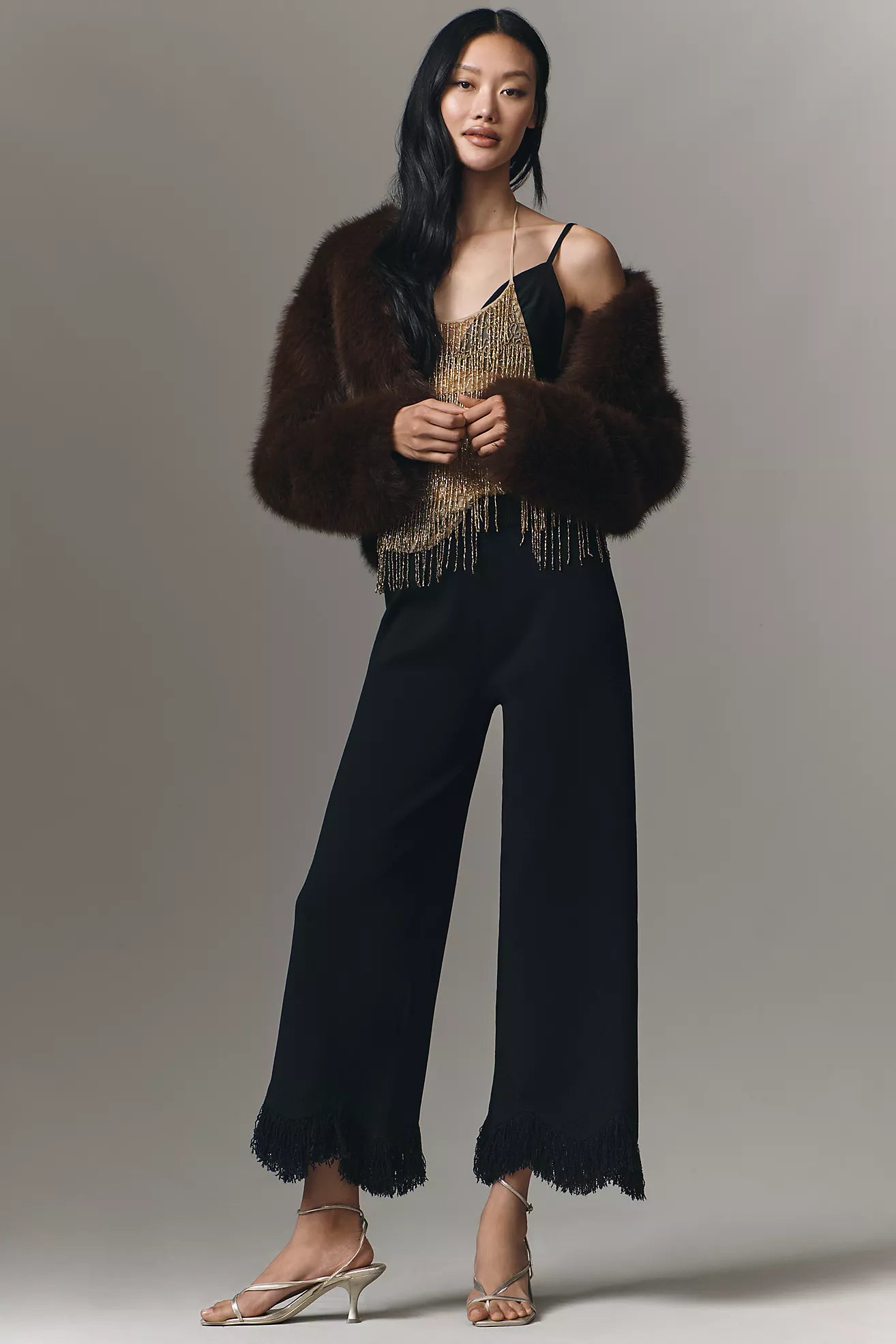 Whiteroom + Cactus Knit Fringe Pull-On Pants
