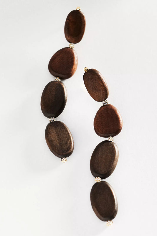 Wooden Droplet Earrings