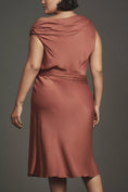 Load image into Gallery viewer, Maeve Asymmetric Tie-Waist Satin Midi Dress
