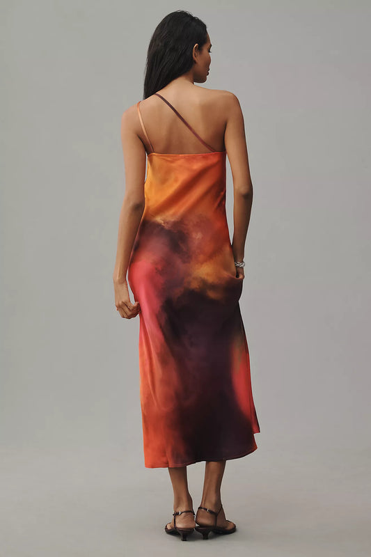 Bl-nk One-Shoulder Midi Slip Dress