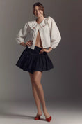 Load image into Gallery viewer, Maeve Long-Sleeve Collared Ruffle-Front Blouse
