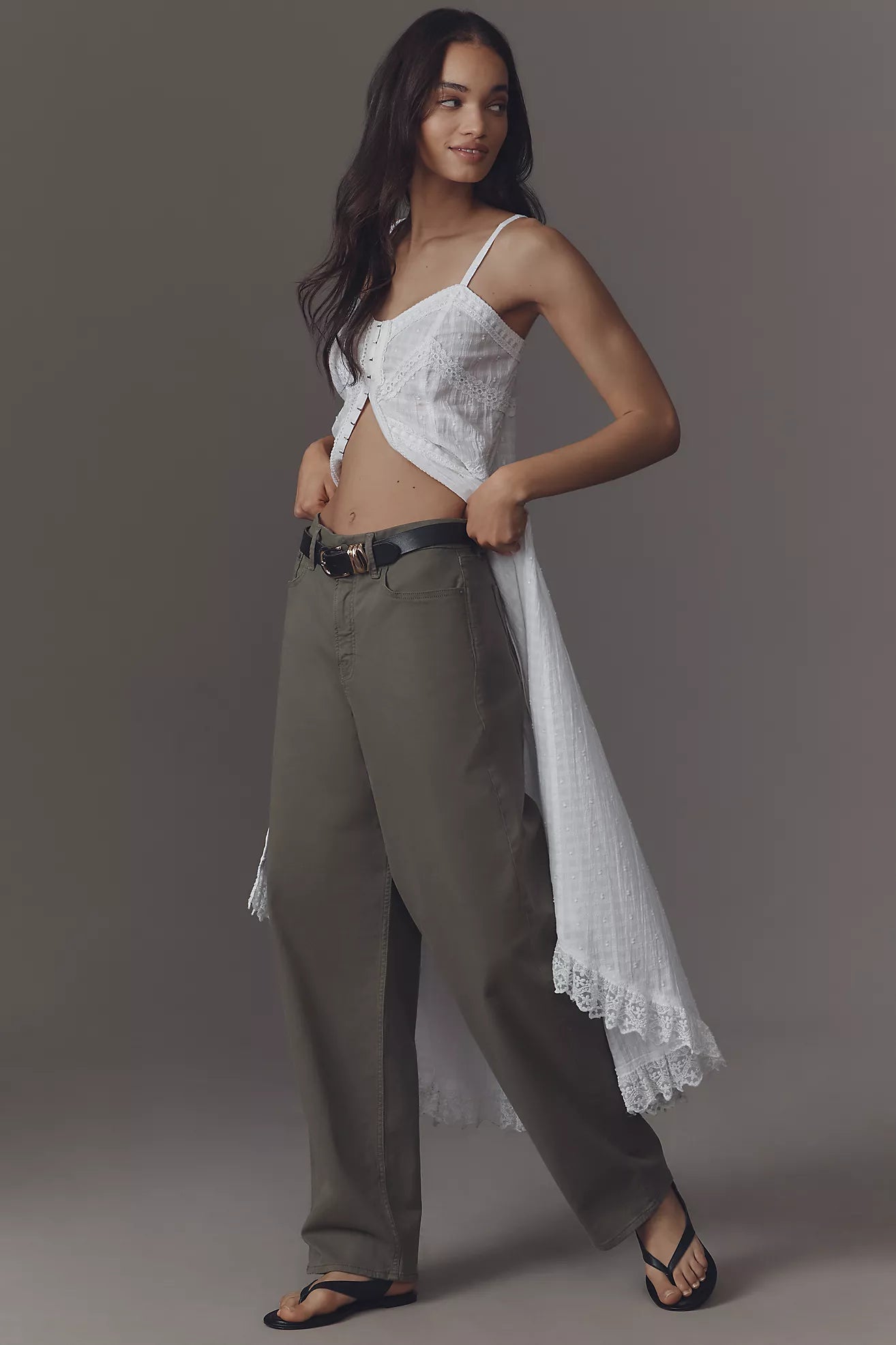 Good American Good Barrel Twill Pants