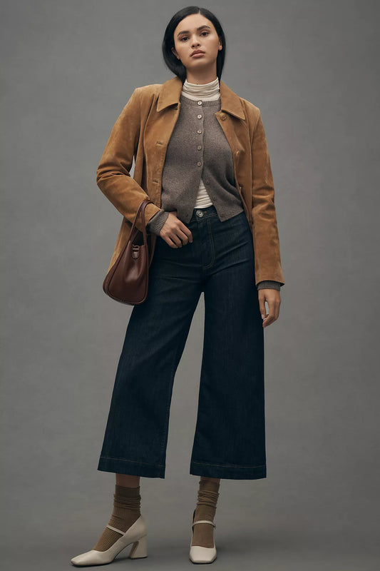 The Ettie High-Rise Crop Wide-Leg Jeans by Maeve