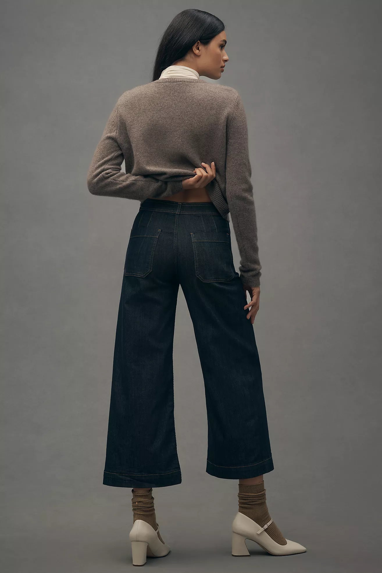 The Ettie High-Rise Crop Wide-Leg Jeans by Maeve