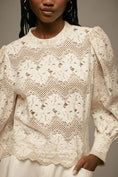 Load image into Gallery viewer, Dolan Left Coast Mock-Neck Lace Blouse
