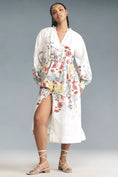 Load image into Gallery viewer, Let Me Be Long-Sleeve V-Neck Floral A-Line Midi Dress
