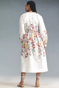 Load image into Gallery viewer, Let Me Be Long-Sleeve V-Neck Floral A-Line Midi Dress
