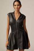 Load image into Gallery viewer, The Tommie Faux Leather Front-Zip Mini Shirt Dress
