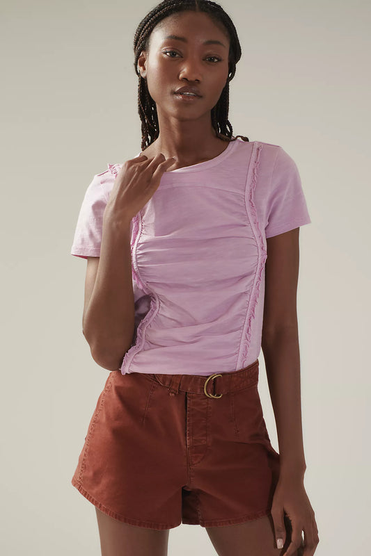 Pilcro Smocked-Front Tee
