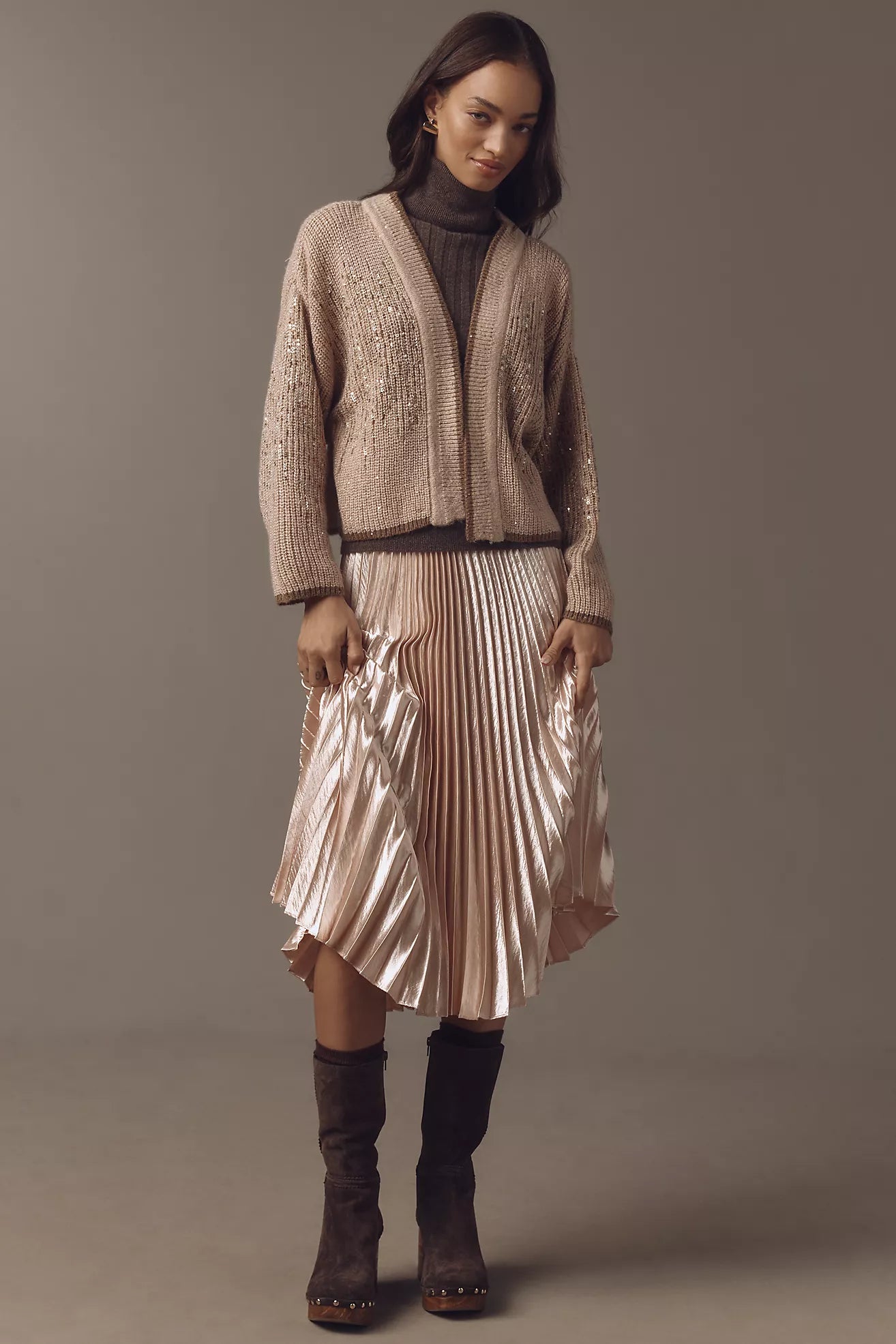 Bl-nk Sequin-Embellished Cardigan Sweater