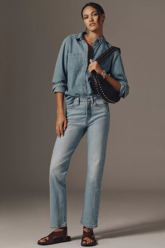 Levi's Wedgie High-Rise Straight-Leg Jeans