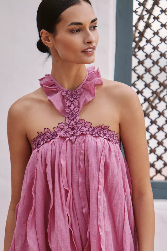 By Anthropologie Jellyfish Halter Mini Dress