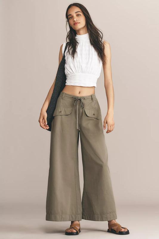 By Anthropologie Slouchy Wide-Leg Pants