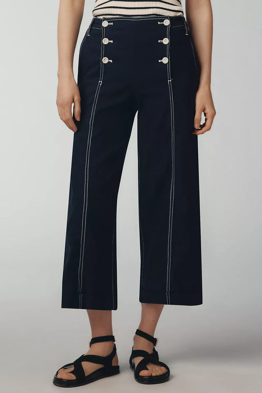 Maeve High-Rise Sailor Crop Barrel Pants