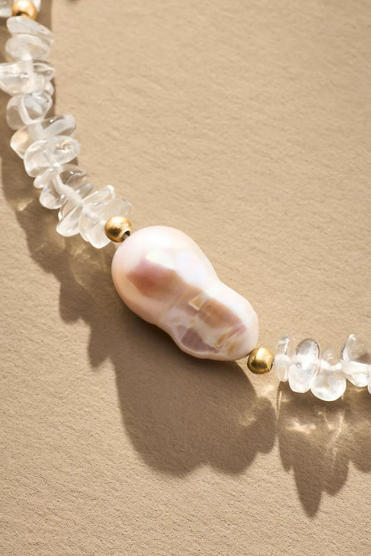 Rock Crystal Pearl Necklace