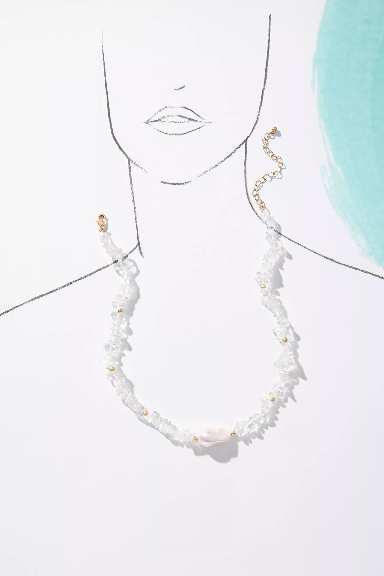 Rock Crystal Pearl Necklace
